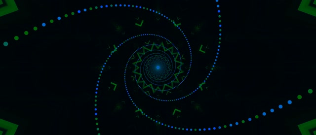 Túnel Neon Pontos Espiral Azul Verde 21:9 Ultrawide 60fps Proteção de Tela Vj Loop