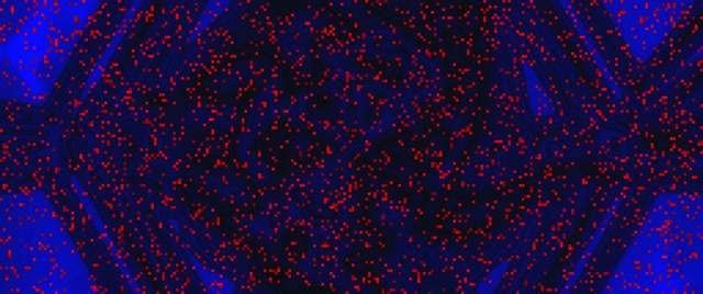 Túnel Neon Tempestade Partícula Azul Vermelha VJLoops 2.39:1 Cinemascope 60fps Protetor de Tela