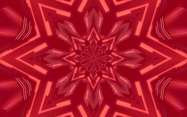 Neon Tunnel Red Star Kaleidoscope Vj Loop 60fps 16:10 Macbook Screensaver