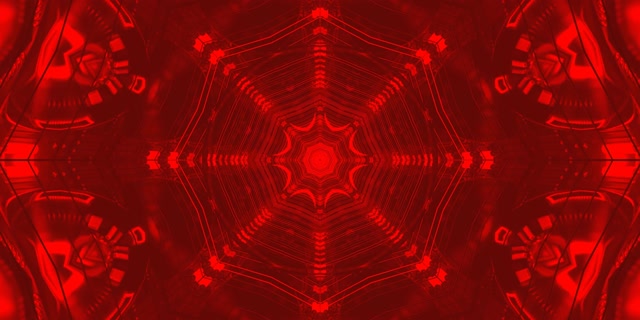 Red Fractal Kaleidoscope Neon Tunnel Vj Loop 2:1 Univisium 60fps Screensaver
