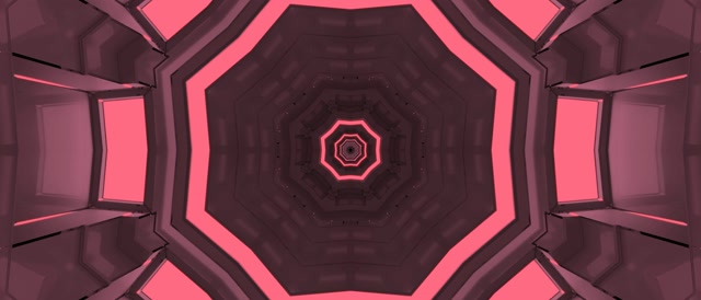 Túnel Neon Vórtice Octógono Rosa VJLoops 21:9 Ultrawide 60fps Protetor de Tela