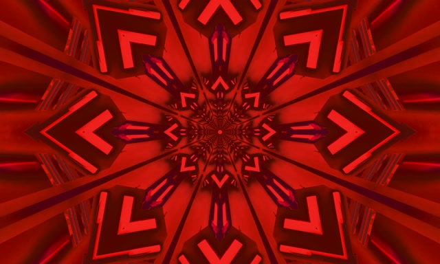 Red Fractal Kaleidoscope Neon Tunnel Vj Loop 5:3 Wide 60fps Screensaver