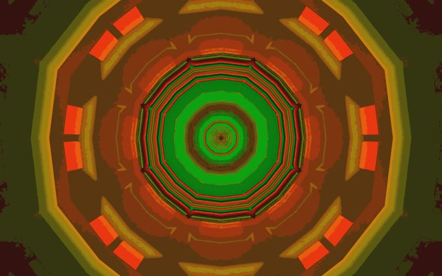 Neon Tunnel Decagon Vortex Green Orange Vj Loop 60fps 16:10 Macbook Screensaver