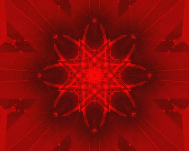 Red Star Kaleidoscope Neon Tunnel Vj Loop 5:4 industrial 60fps Screensaver