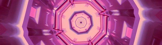 Neon Tunnel Pink Octagon Vortex Screensaver 32:9 Super Ultrawide 60fps Vj Loop