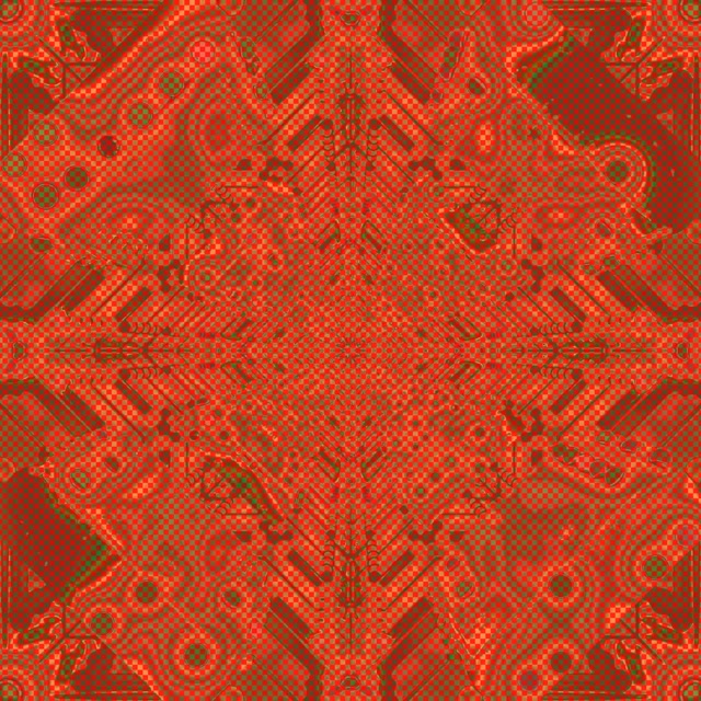 Neon Tunnel Red Circuit Kaleidoscope VJ Loop 1:1 Square 60fps Screensaver