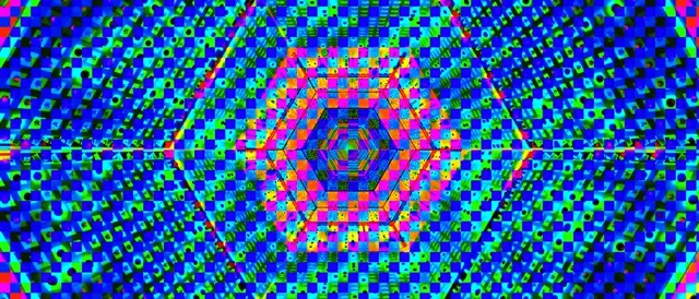 Neon Tunnel Hexagon Grid VJ Loop 21:9 Ultrawide 60fps Screensaver