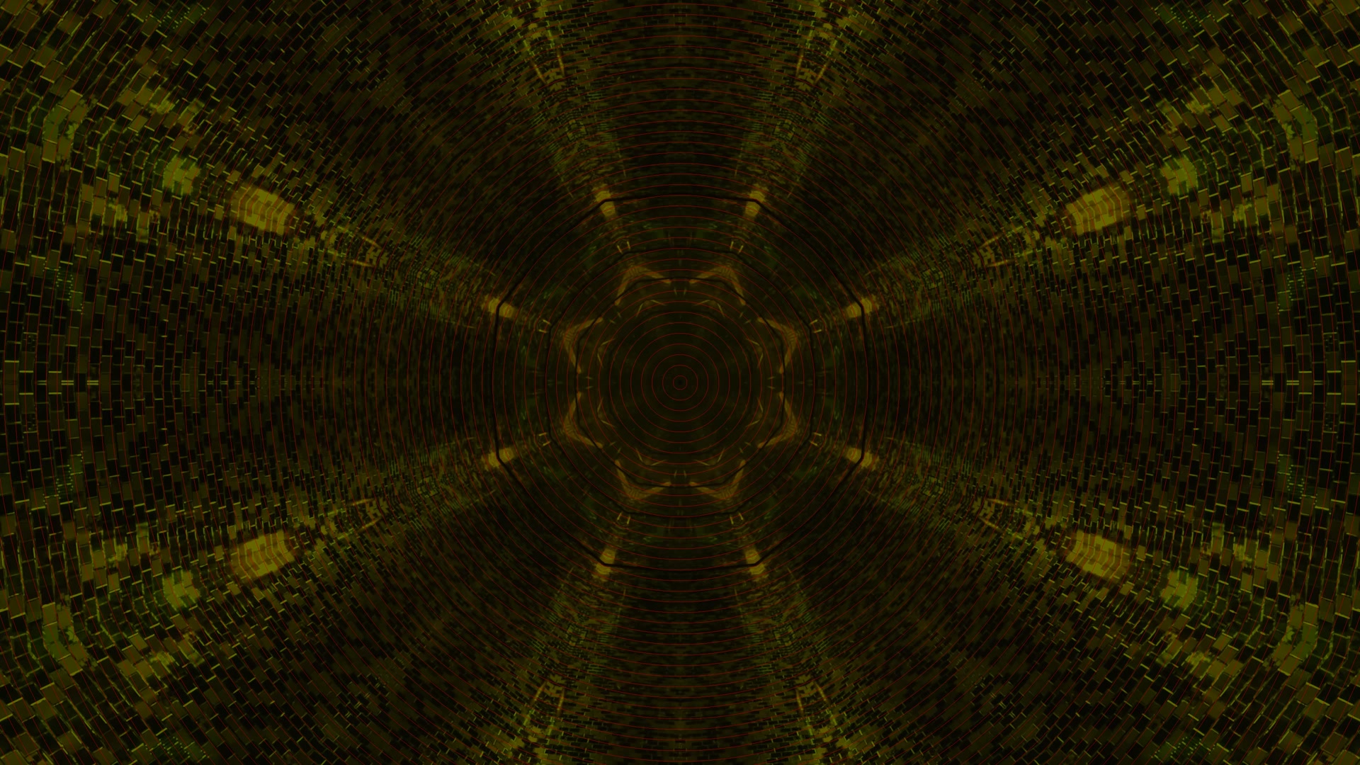 Túnel Neon Ouro Escuro Screensaver 4k UHD 60fps Vj Loop