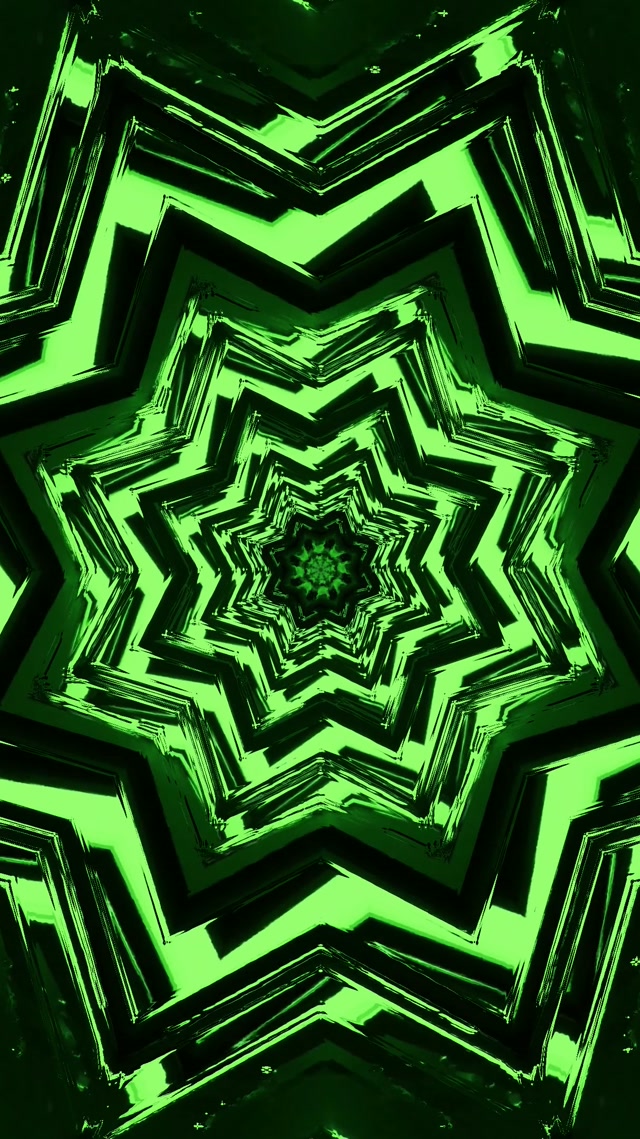 Túnel Neon Vórtice Estrela Verde VjLoops 9:16 Reels 60fps Protetor de Tela