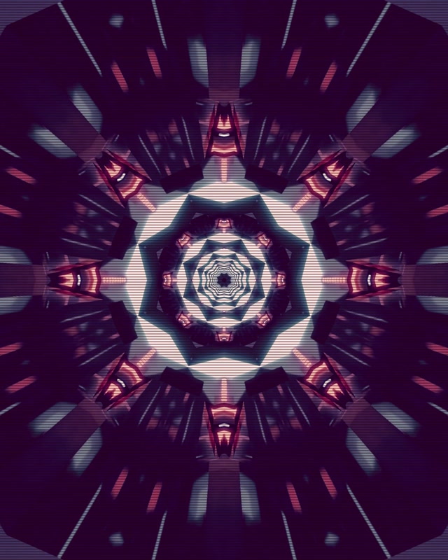 Túnel Neon Caleidoscópio Fractal 4:5 Instagram 60fps Proteção de Tela Vj Loop