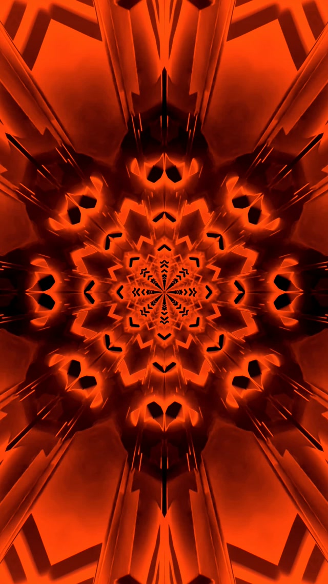 Túnel Neon Vermelho Laranja Mandala Protetor de Tela 60fps 9:16 Reels VJLoops