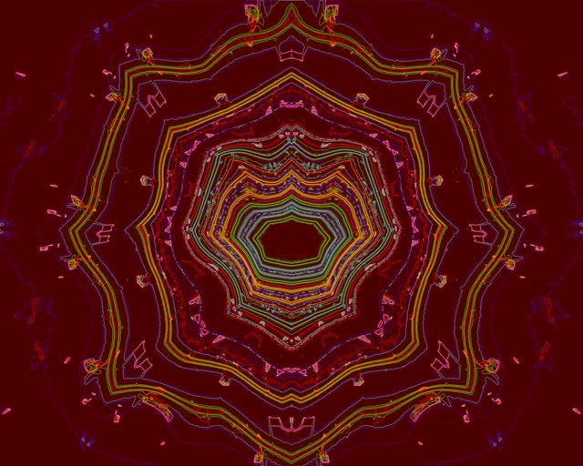 Túnel Neon Caleidoscópio Estrela Vórtice 5:4 Industrial 60fps Protetor de Tela VJ Loop