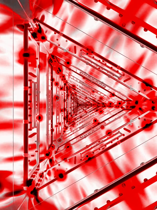 Túnel Neon Vórtice Triangular Vermelho VJLoops 60fps Proteção de Tela 3:4 iPad Portrait