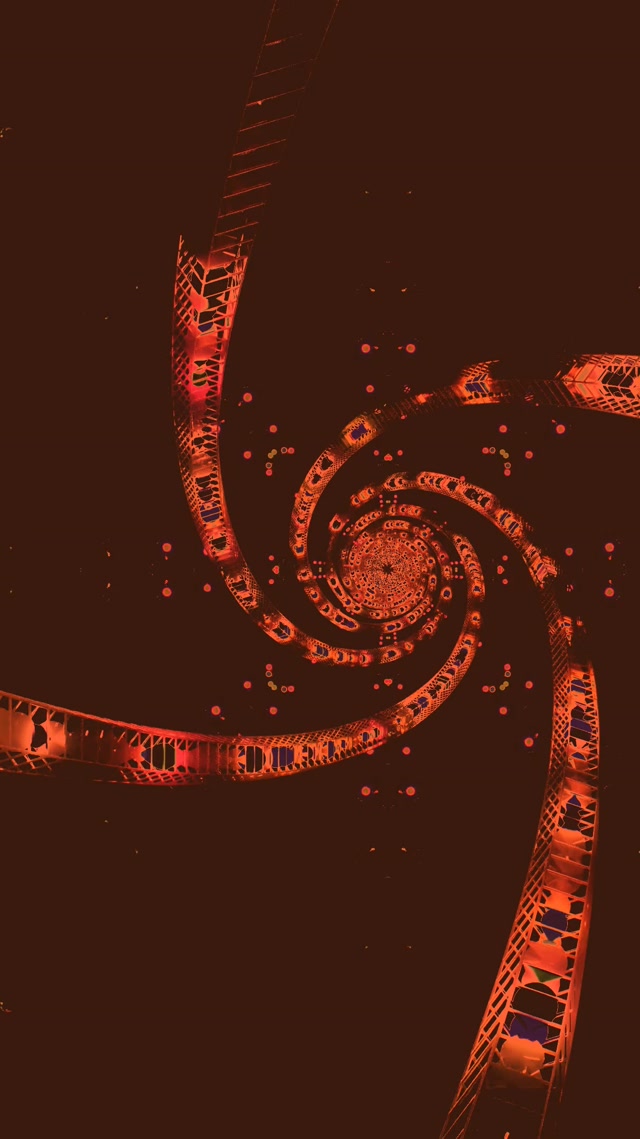 Vj Loop Túnel Neon Espiral Fractal Vórtice Vermelho 9:16 Reels 60fps Screensaver
