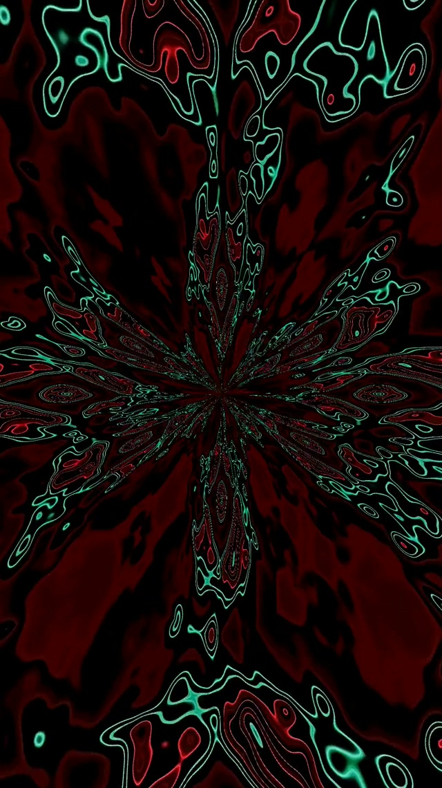 Túnel Neon Explosão Flor Fractal VJ Loop 9:16 Reels 60fps Proteção de Tela