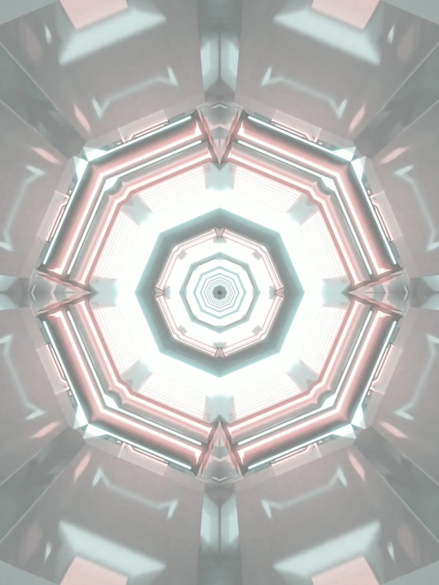 Túnel Neon Octógono Vórtice VJ Loop 3:4 iPad Retrato 60fps Protetor de Tela