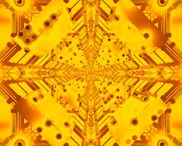 Protetor Tela Túnel Neon Dourado 5:4 industrial 60fps VJLoops PC Laptop