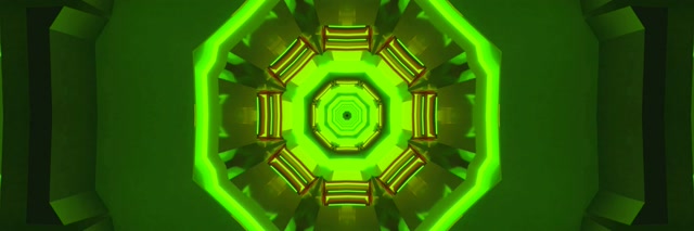 Túnel Neon Verde Caleidoscópio Octógono Vj Loop 3:1 Triple Wide 60fps Protetor de Tela