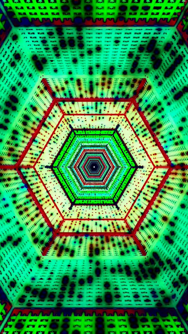 Túnel Neon Vórtice Hexágono VJ Loop 9:16 Reels 60fps Protetor de Tela