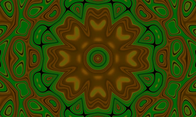 Túnel Neon Mandala Engrenagem Verde 5:3 Wide 60fps Protetor de Tela VJ Loop