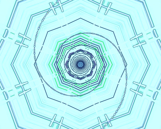 Túnel Neon Ciano Protetor de Tela 5:4 industrial 60fps VJ Loop PC Laptop