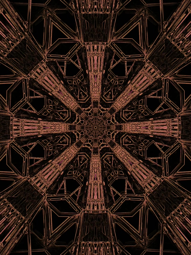 Cruz Fractal Cobre Túnel Neon VJLoops 3:4 iPad Portrait 60fps Protetor de Tela