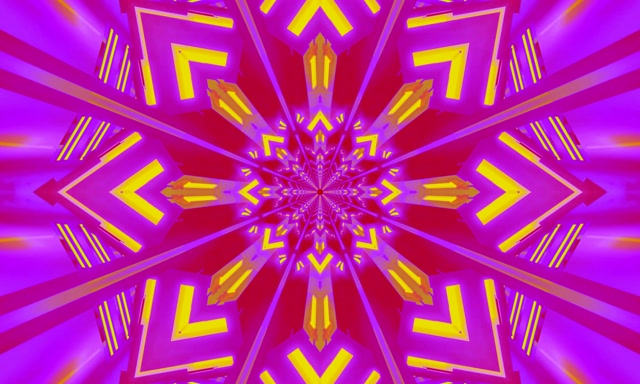 Túnel Neon Caleidoscópio Estrela Explosão 5:3 Wide 60fps Protetor de Tela Vj Loop