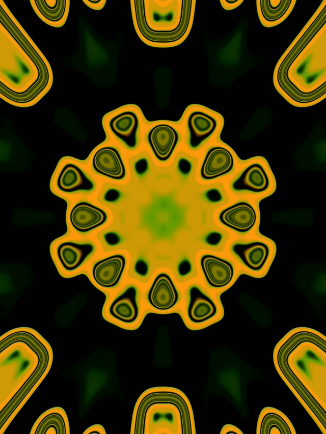 Túnel Neon Girassol Caleidoscópio 60fps VJ Loop Protetor de Tela 3:4 iPad Retrato