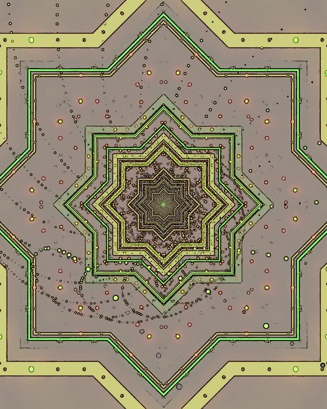 Túnel Neon Verde Estrela Screensaver 60fps 4:5 Instagram VJ Loop