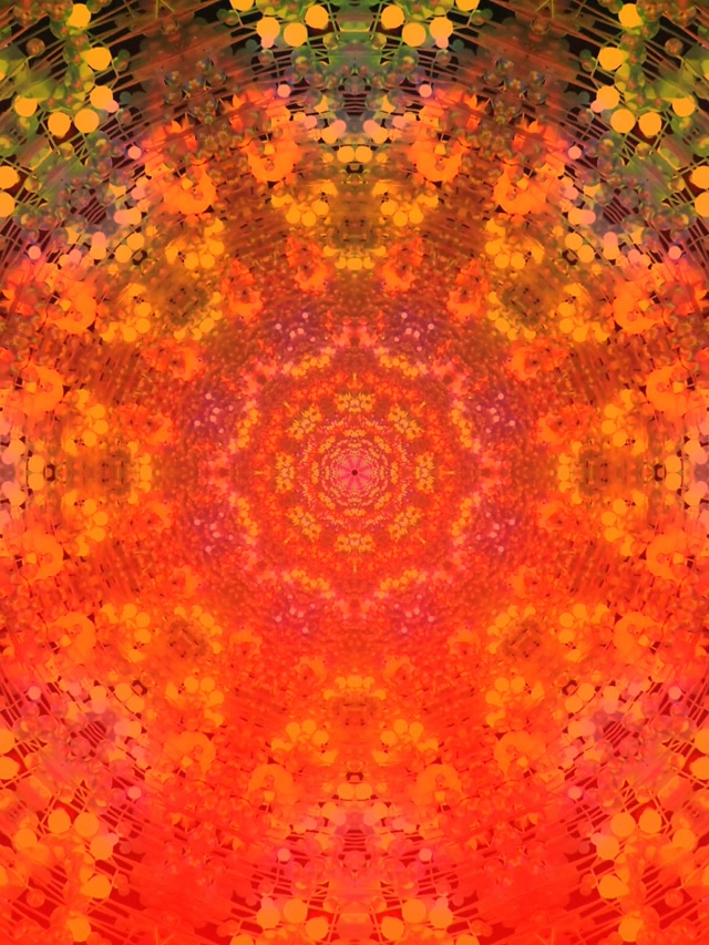 Túnel Neon Vórtice Mandala Ardente VJ Loop 3:4 iPad Portrait 60fps Protetor de Tela