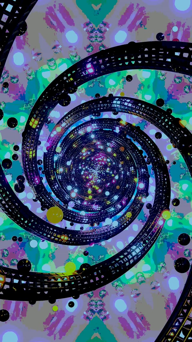 Túnel Neon Vórtice Espiral VJ Loop 9:16 Reels 60fps Proteção de Tela