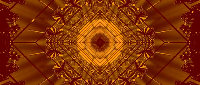 Túnel Neon Dourado Fractal Screensaver 21:9 Ultrawide 60fps VJ Loop