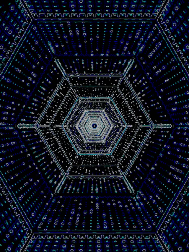 Túnel Neon Vórtice Hexágono VJ Loop 3:4 iPad Portrait 60fps Protetor de Tela