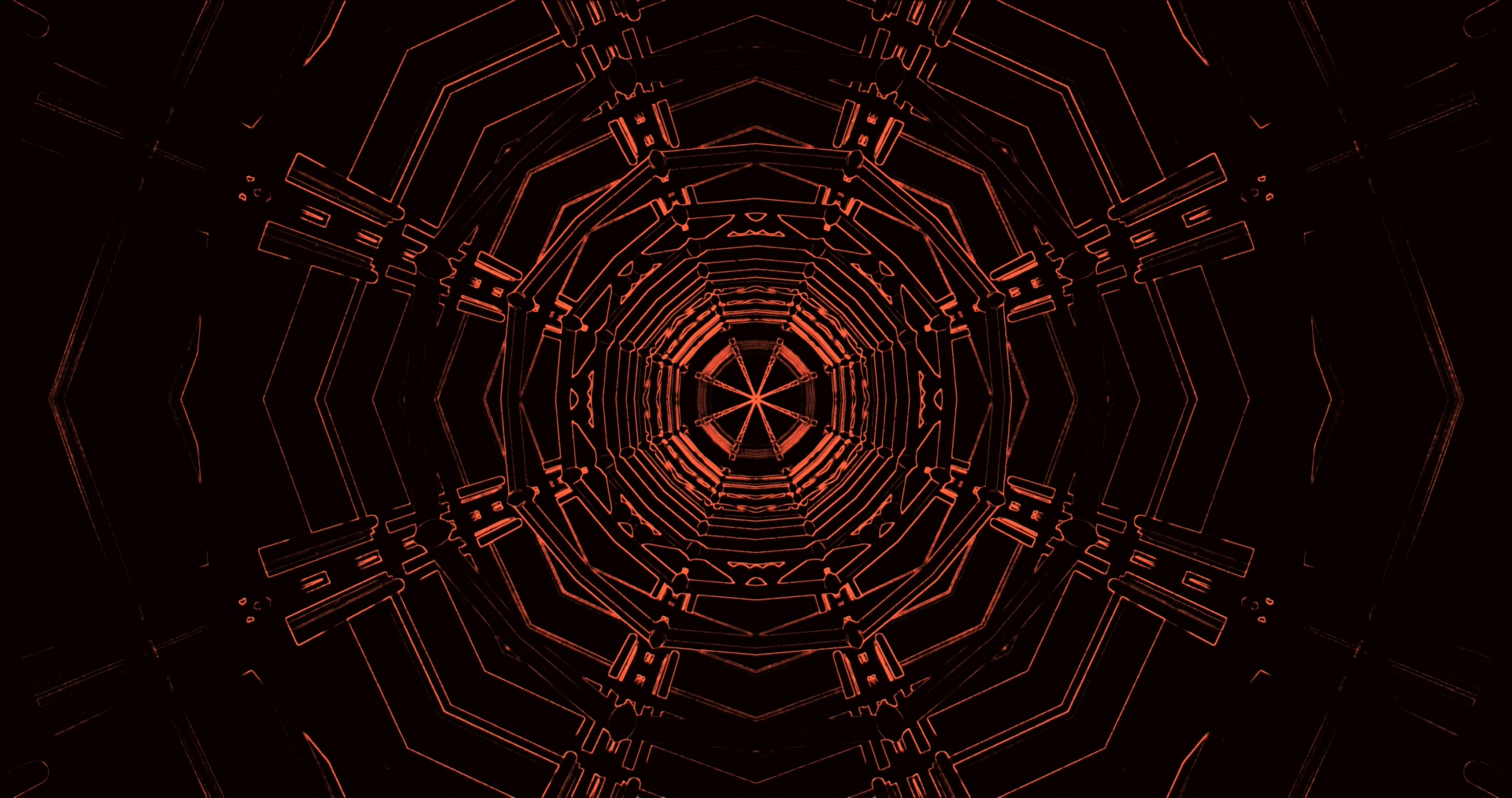 4K UHD 60fps ecran de veille tunel neon rosu windows 11 VJLoops model geometric