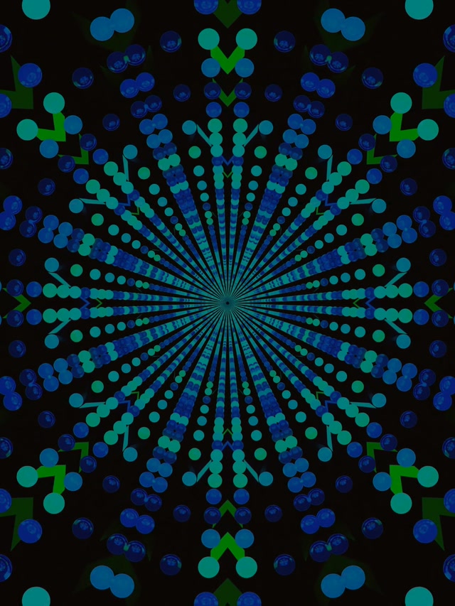 Neon Tunnel Teal Dot Mandala Vj Loop 3:4 iPad Portrait 60fps Screensaver