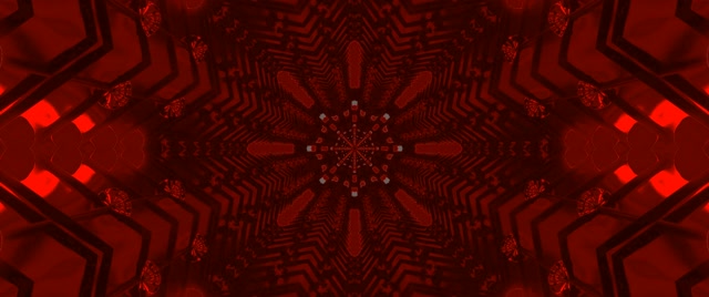 Red Fractal Kaleidoscope Neon Tunnel Vj Loop 2.39:1 Cinemascope 60fps Screensaver