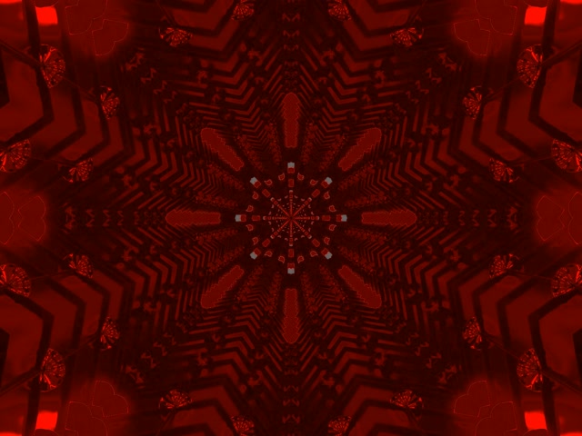 Red Fractal Kaleidoscope Neon Tunnel Vj Loop 4:3 Classic 60fps Screensaver