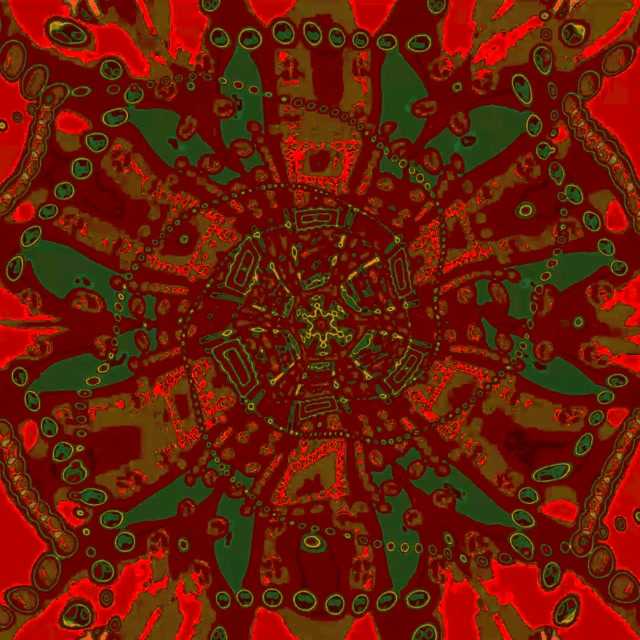 Tunel Neon Mandala Roșu Verde VjLoops 1:1 Square 60fps Screensaver