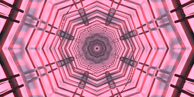 Tunel Neon Roz Octogon Vortex Vj Loop 2:1 Univisium 60fps Screensaver