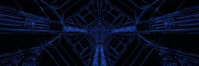 Blue Neon Tunnel Screensaver 3:1 Triple Wide 60fps VJ Loop