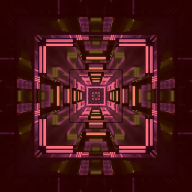 Neon Tunnel Pink Recursive Square Vortex VJ Loop 1:1 Square 60fps Screensaver
