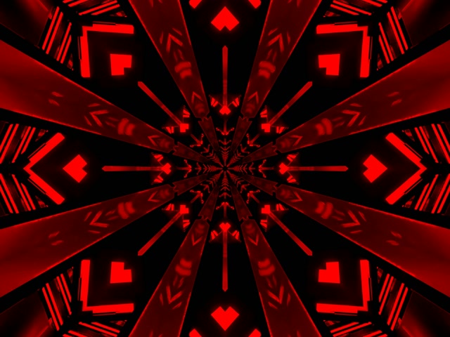 Red Sword Kaleidoscope Neon Tunnel VJ Loop 4:3 Classic 60fps Screensaver