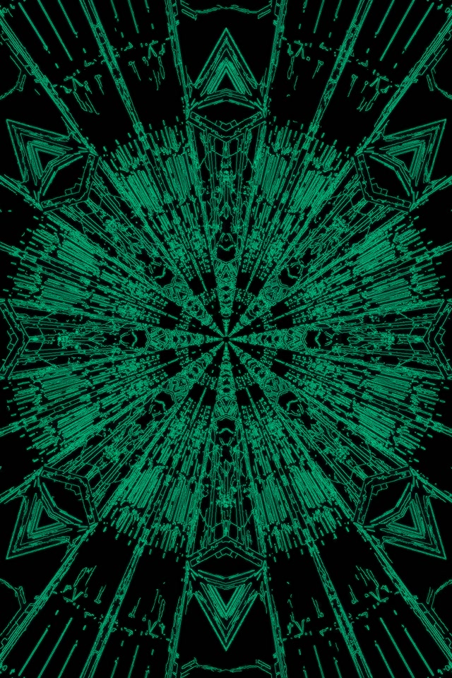 Tunel Neon Explozii Mandala Verde 2:3 Photo Portrait 60fps Economizor Ecran VJLoops