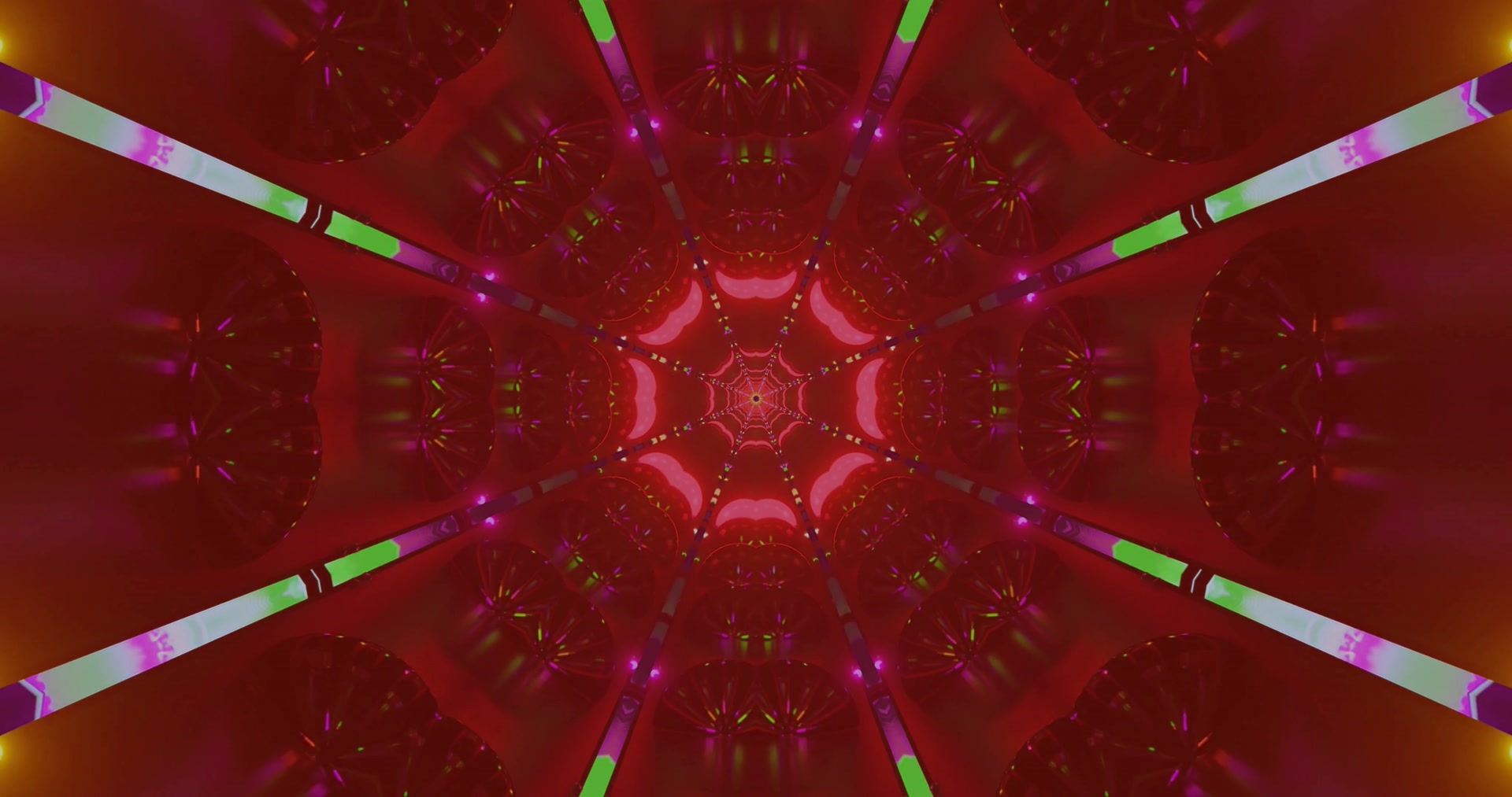 Tunel Neon Stacojiu Pânză de Păianjen 4K UHD 60fps screensaver Live wallpaper