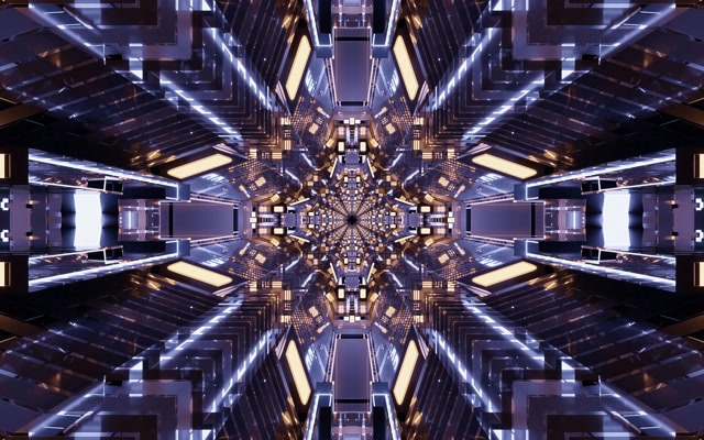 Tunel Neon Caleidoscop Sci-Fi VJLoops 16:10 Macbook 60fps Ecran de Protecție