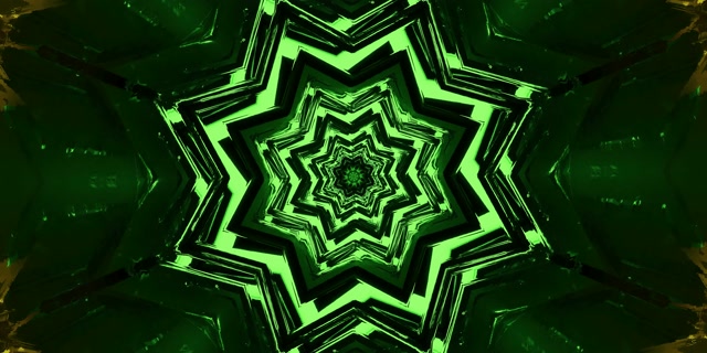 Tunel Neon Verde Stea Vortex VjLoops 2:1 Univisium 60fps Economizor Ecran