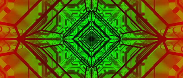 Tunel Neon Verde Roșu Screensaver 21:9 Ultrawide 60fps VJLoops PC Laptop