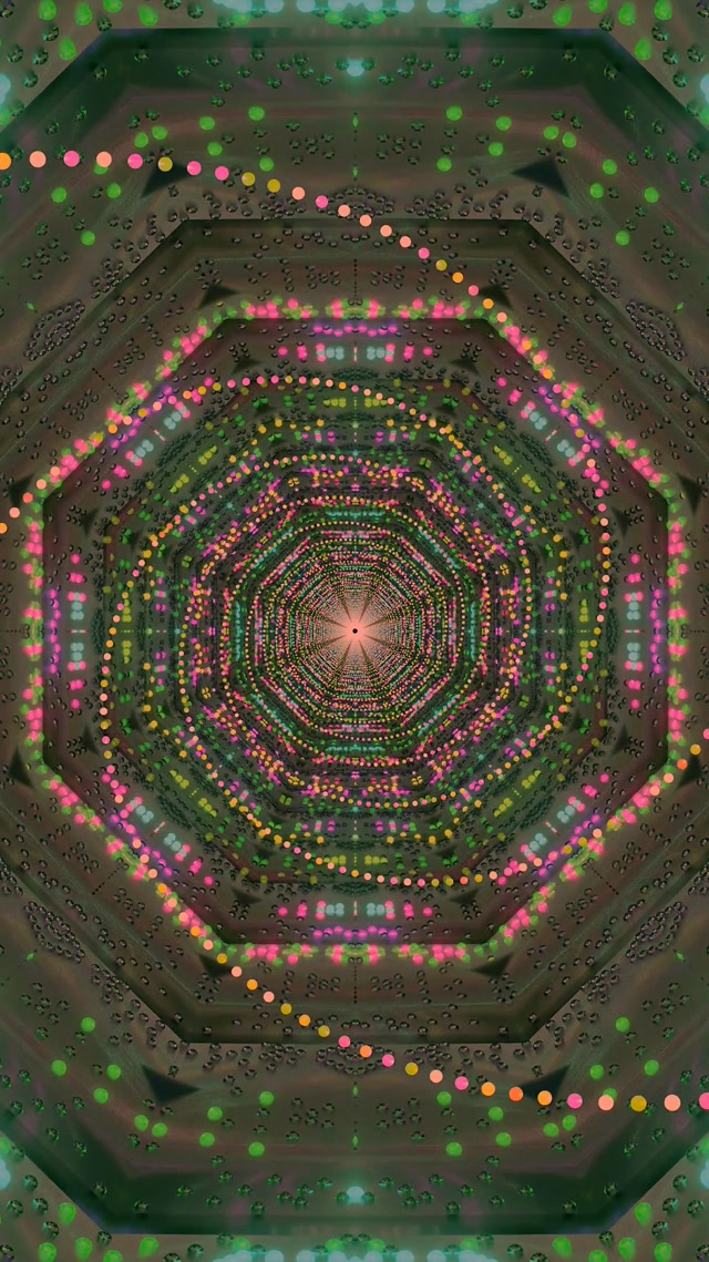 Tunel Neon Vortex Octagon VJ Loop 9:16 Reels 60fps Screensaver