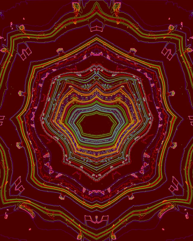 Tunel Neon Caleidoscop Mandala VJ Loop 4:5 Instagram 60fps Screensaver