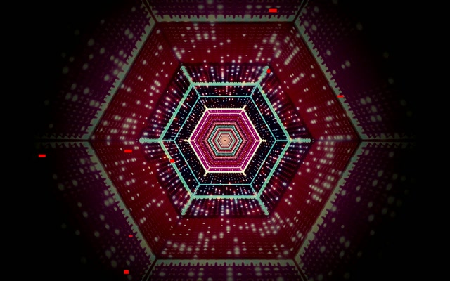 Tunel Neon Vortex Hexagon VJ Loop 60fps 16:10 Macbook Screensaver